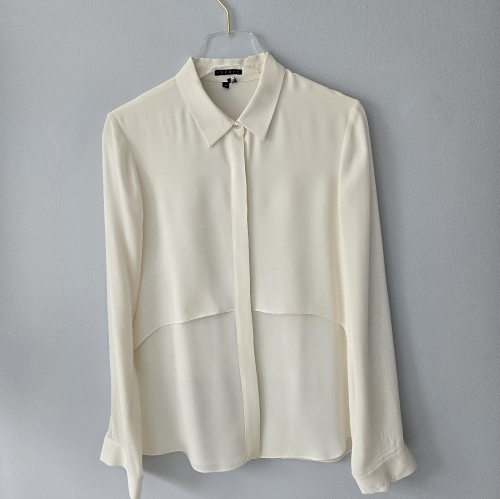 Theory Silk Button Down, sM